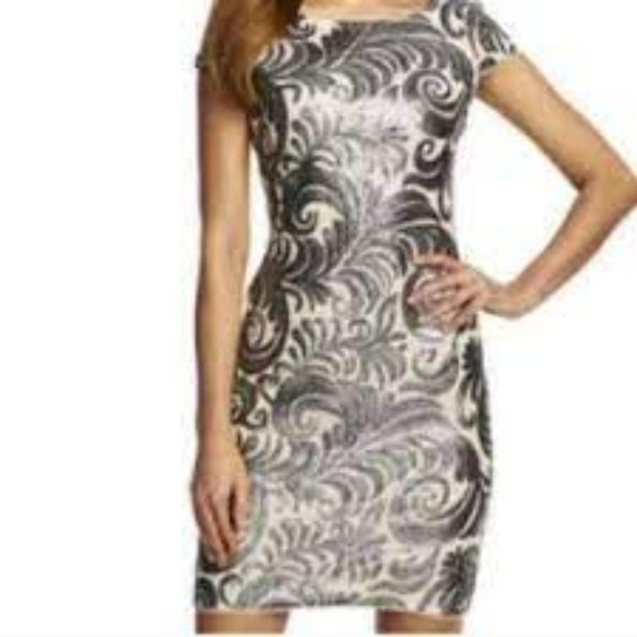NWT Adrianna Papell Cap Sleeve Sequin Dress - Picture 1 of 5